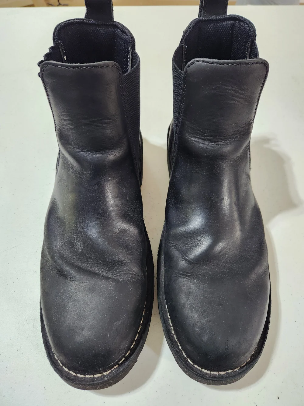 Danner Mens Sz 13 EE Wide Black Leather Chelsea Boots Slip-on